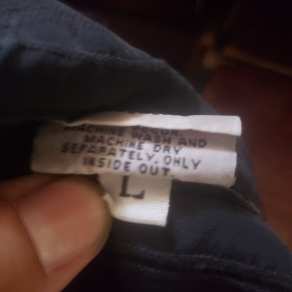 CP Shades Shirt Black Stripe Rayon Collar Button Front Long Sleeve Large - Picture 9 of 9